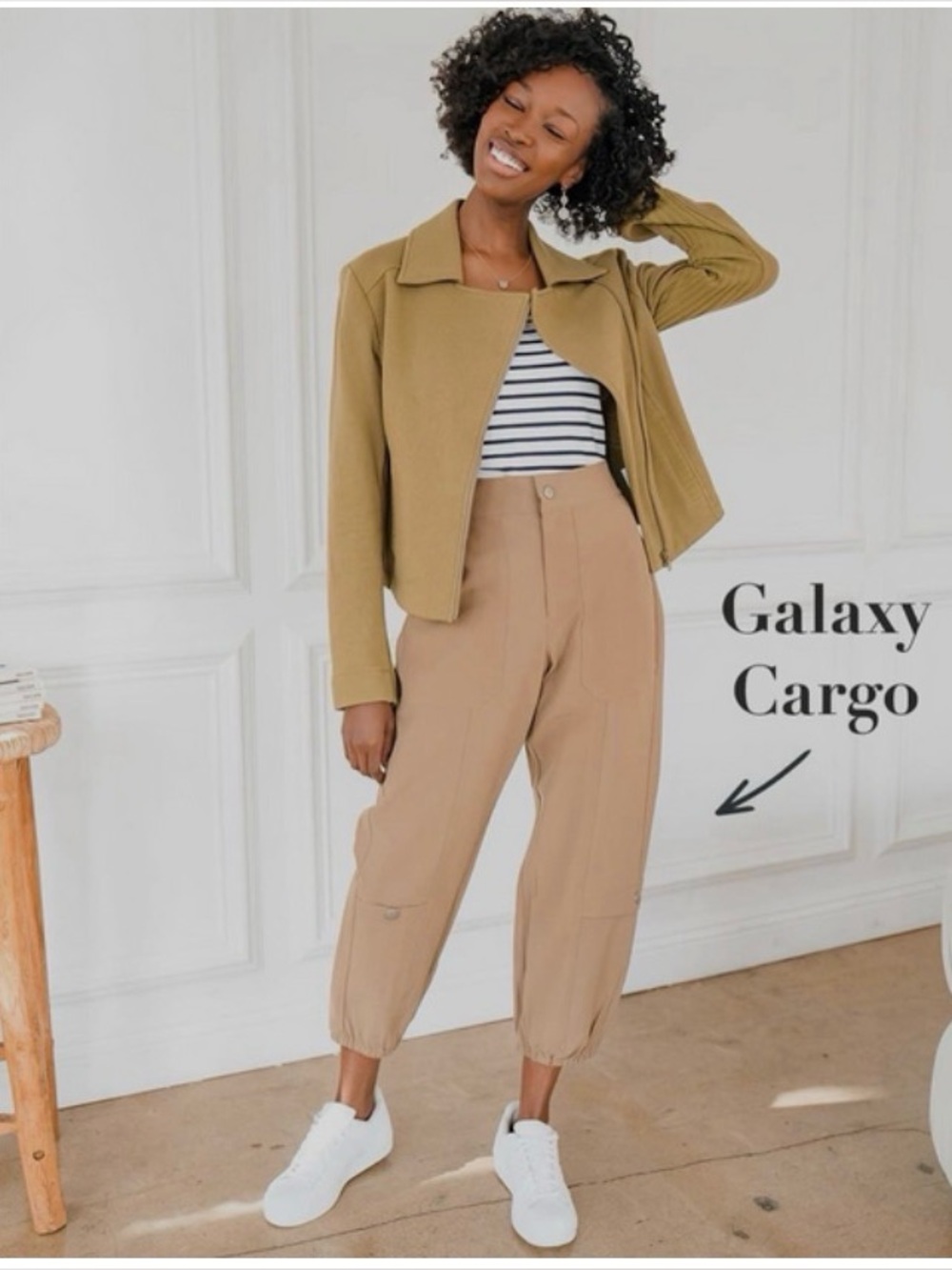 CAbi 6480 Galaxy Cropped Pants In Tan Size Small